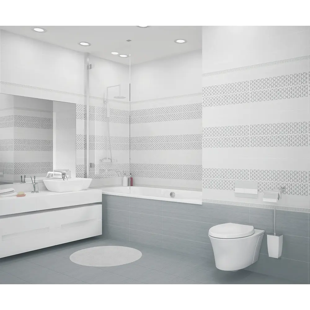 Декор настенный Azori Riviera Dew 20.1x50.5 см матовый 1.3 м² цвет серый STLM-2116106 - Вид №1