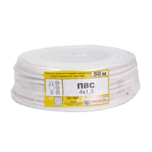 Провод Промэко ПВС 4x1.5 50 м ГОСТ цвет белый 82912113 STLM-2112328