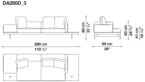 B&B Italia 3-х местный тканевый диван с шезлонгом Dock sun-id-1355318 - Вид №105