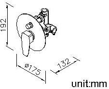 JUSTIME Встраиваемый смеситель для душа с переключателем Pan ii 7779-xw-80cp - Вид №1