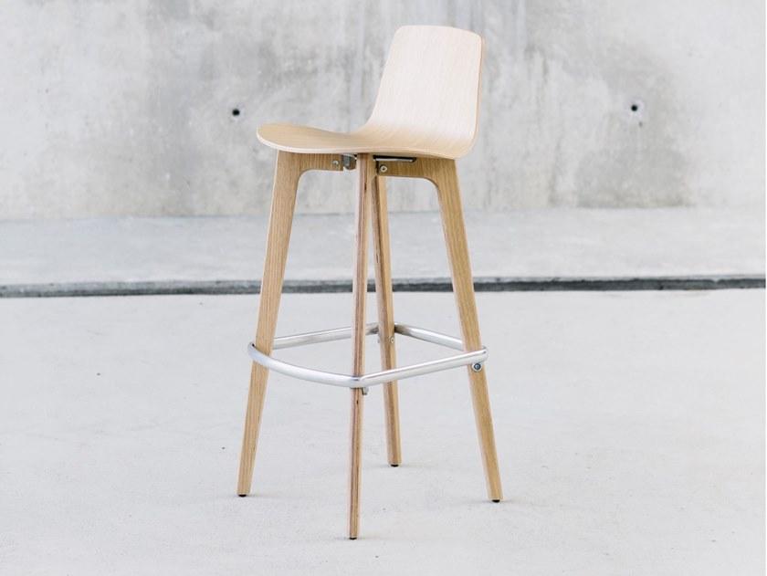 ENEA Высокий деревянный табурет со спинкой Lottus wood sun-id-1429751 - Вид №1