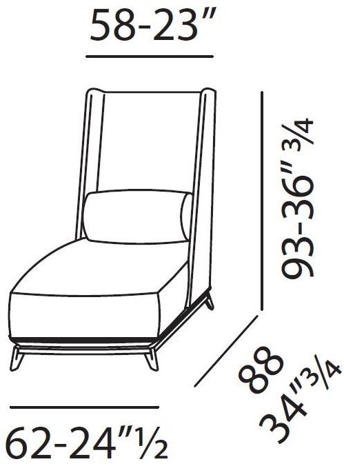 Vibieffe Кресло из кожи или ткани с высокой спинкой 430 opera sun-id-1515352 - Вид №3