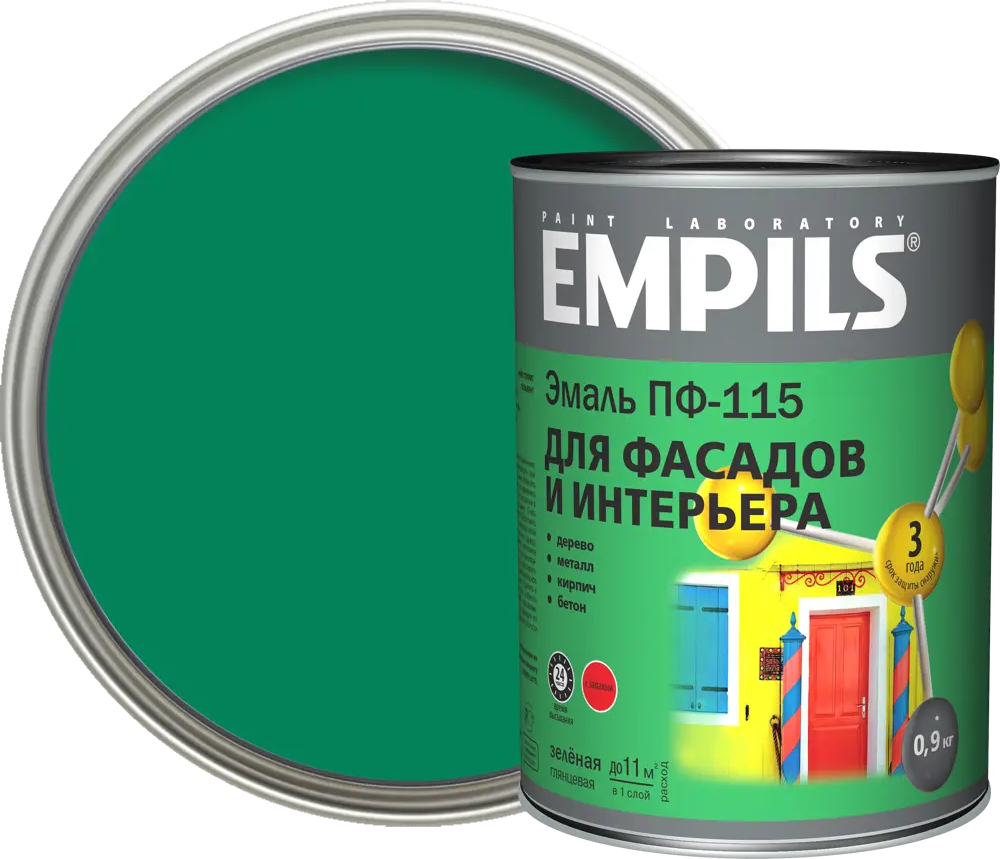 Эмаль EMPILS ПФ-115 для наружных и внутренних работ - защитное покрытие 18449295