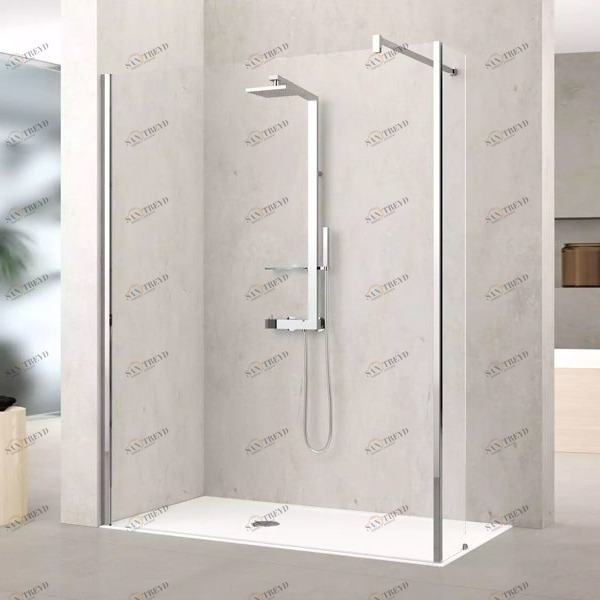 Novellini. Душевой уголок 135x90 см H6 с хромированным профилем KUADRA KUADHFC1361KKUADHL301K