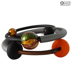 4657 ORIGINALMURANOGLASS Браслет Сирия - Янтарный - муранское стекло Original Murano Glass OMG 50 см