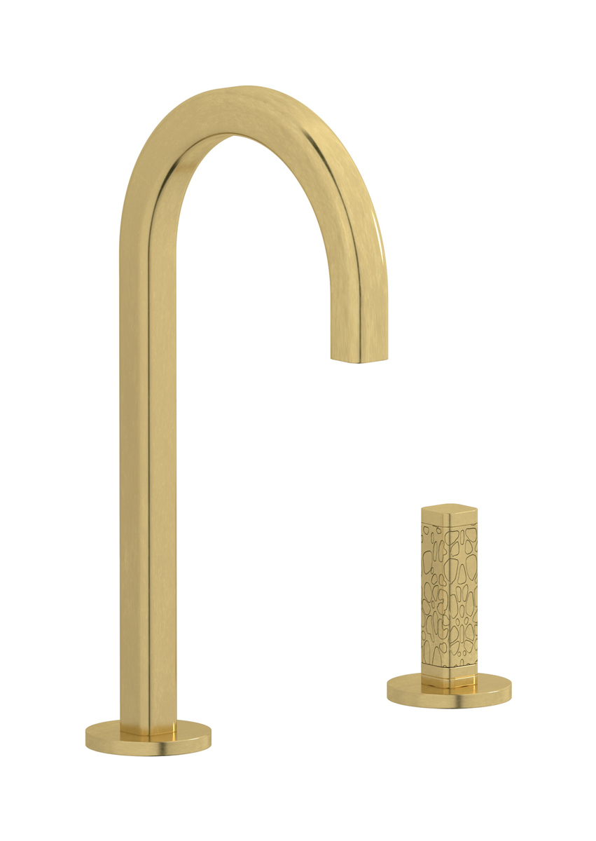 Смеситель для раковины на 2 отверстия WE ARE IB ei394on_4 Natural Brass Elio