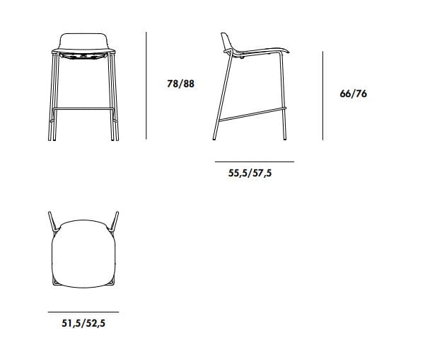 Высокий стул с низкой спинкой Sovet Italia Olly ARCH-00073768 - Вид №2