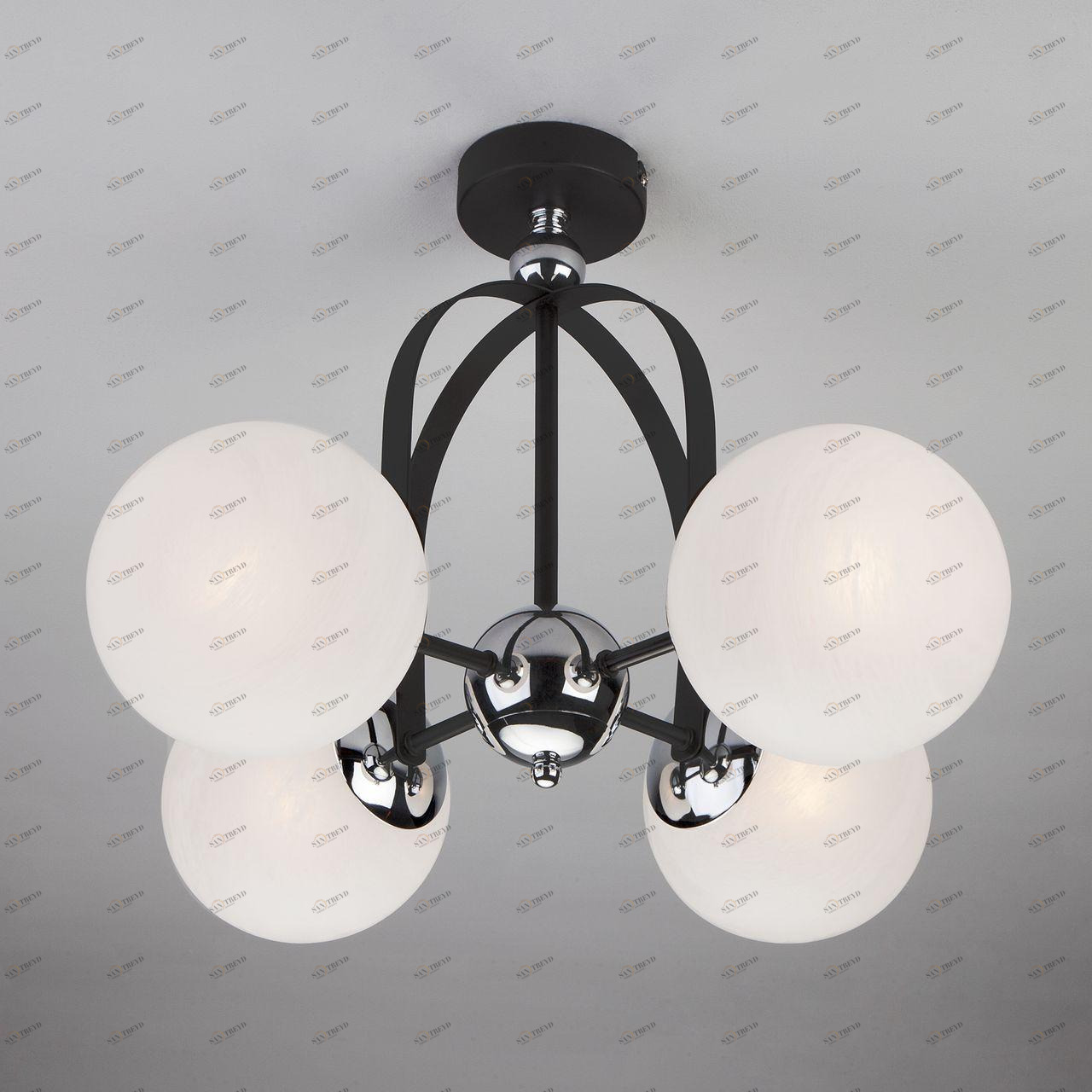 Потолочная люстра Eurosvet Globe 70082/4 хром/черный EUROSVET GLOBE 184386 Белый