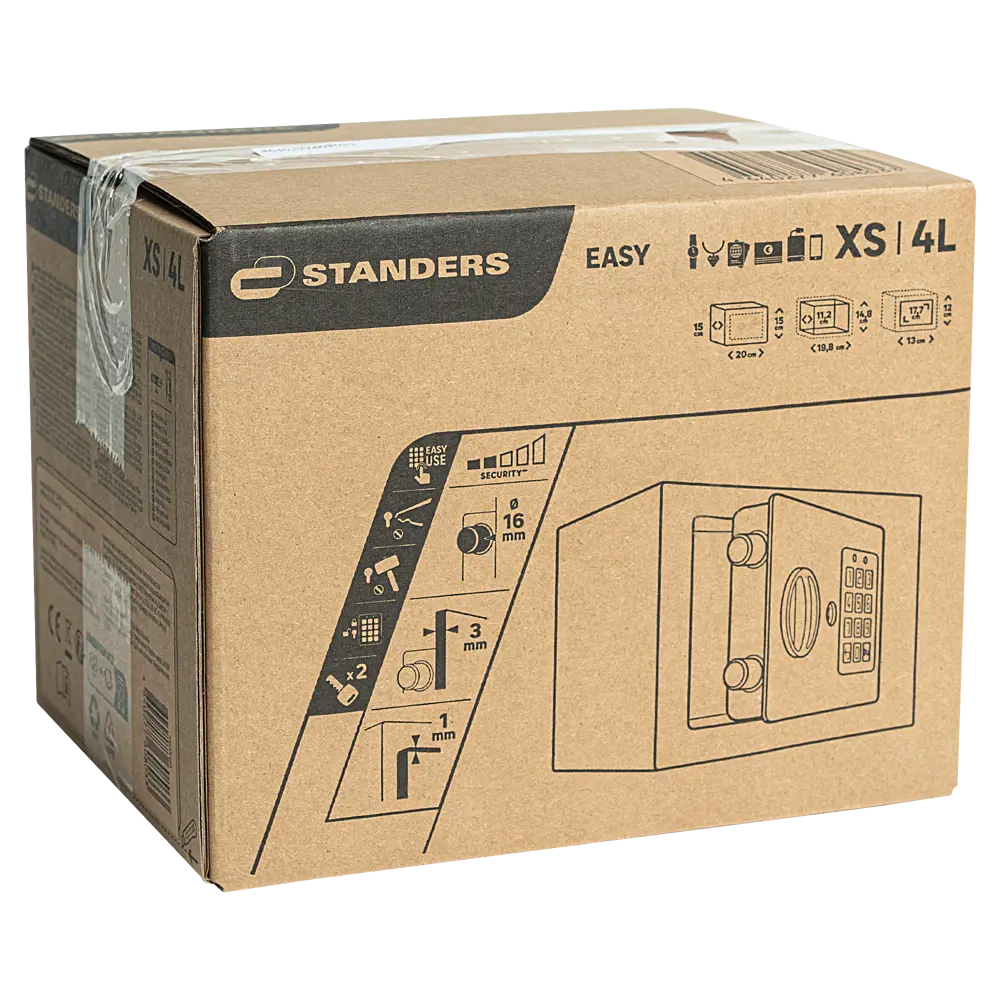 Сейф встраиваемый малый Standers электронный замок 4 л STLM-2055900 - Вид №6