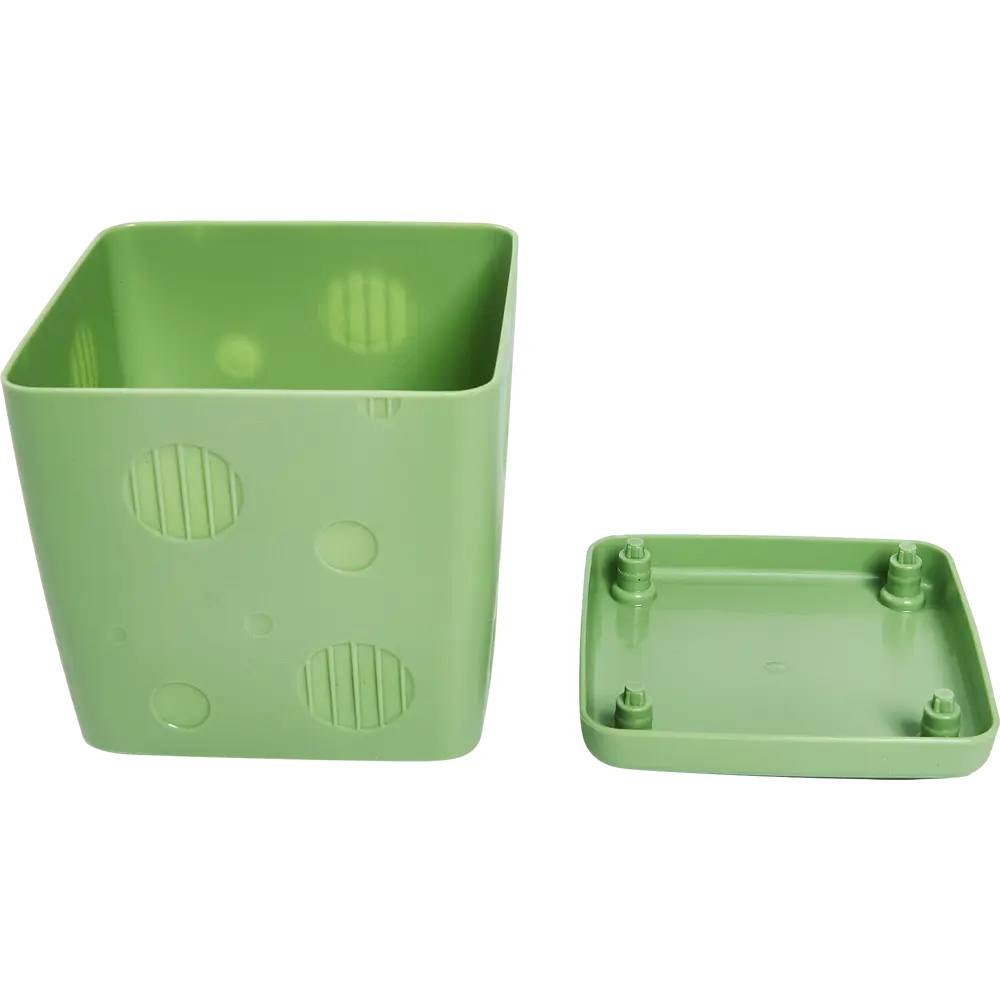 Горшок цветочный Engreen Microcosm 10.3x10.3x10.4 см v0.8 л пластик зеленый INGREEN STLM-2049550 - Вид №1