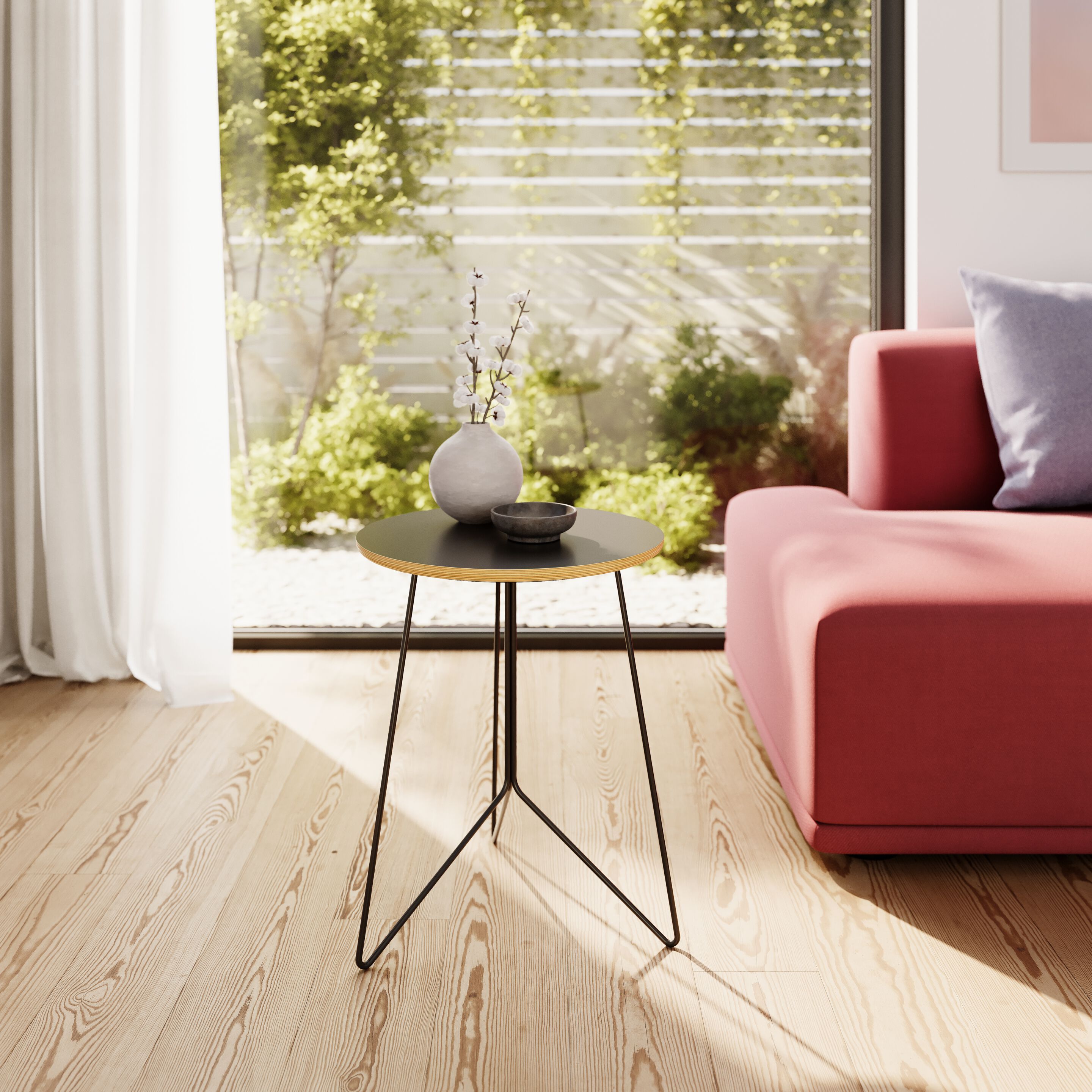 Круглый березовый журнальный столик Müller Small Living MIRO ARCH-00001885 - Вид №4