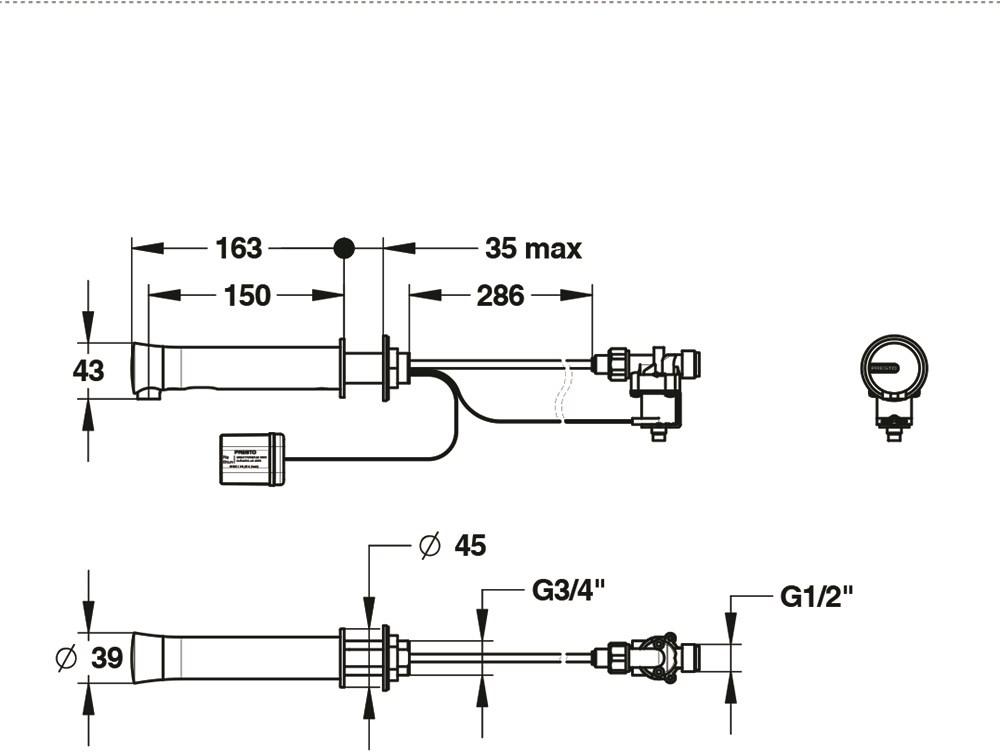 Бесконтактный настенный кран Presto NEO 57036 57036.0 - Вид №1