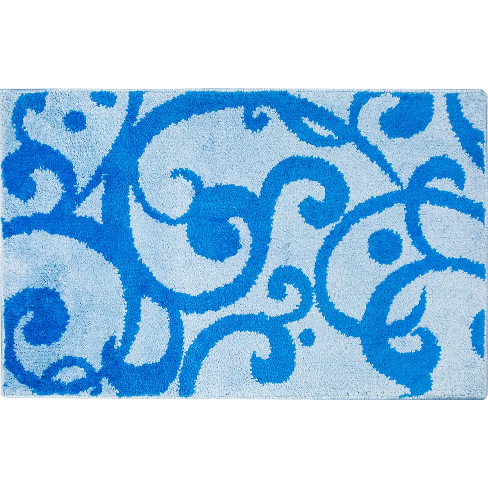 Коврик для ванной комнаты «Узоры» 50х80 см цвет голубой MR PENGUIN STLM-2129071