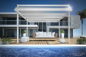 DIRELLO Алюминиевая пергола с регулируемыми жалюзи и подсветкой