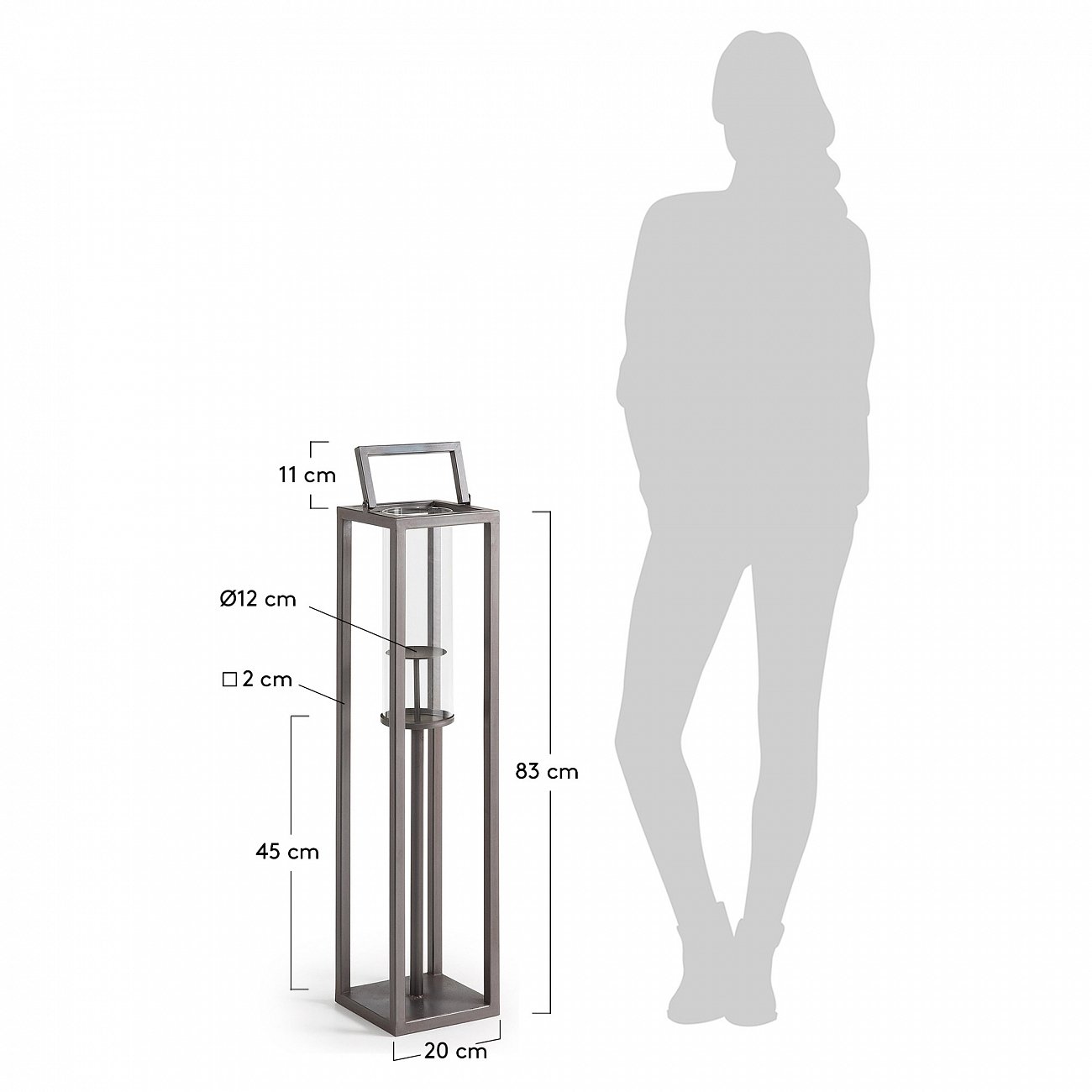 Подсвечник металлический серый Coastal от La Forma LA FORMA  342947 Серый  - Вид №2