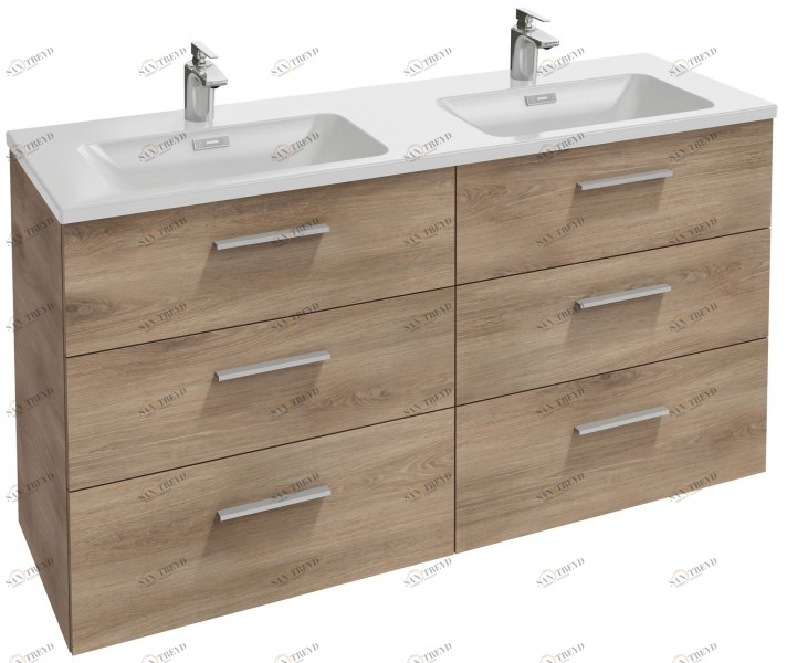 EB2090-RX-E16 Мебель для раковины-столешницы 140 см, изогнутые ручки Jacobdelafon VOX Santreyd