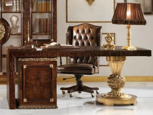 A.R. Arredamenti Прямоугольный письменный стол из кожзаменителя с ящиками Grand royal 418