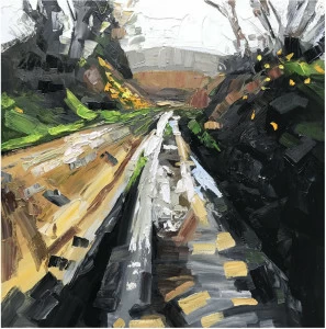 Картина на холсте 100х100 см "Горы"" EVENHOME КАРТИНЫ МАСЛОМ 130050 Зеленый;серый;черный;разноцветный