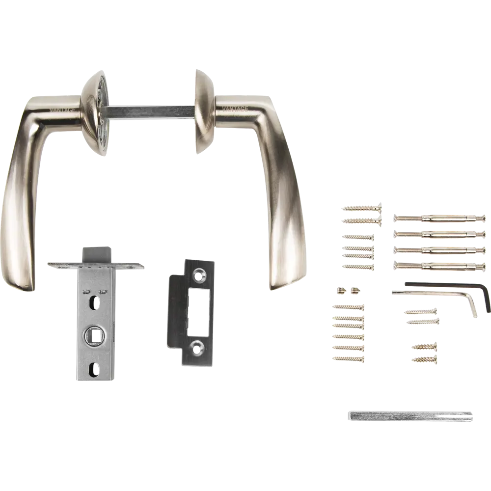 Дверная ручка Code Deco 14023-NIS/CR, без запирания, комплект, цвет матовый никель/хром ARMEX STLM-2124236 - Вид №2