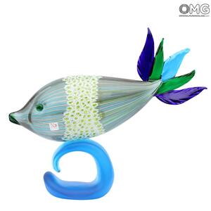 2024 ORIGINALMURANOGLASS Скульптура Тропическая рыбка - Липе - муранское стекло OMG 15 см