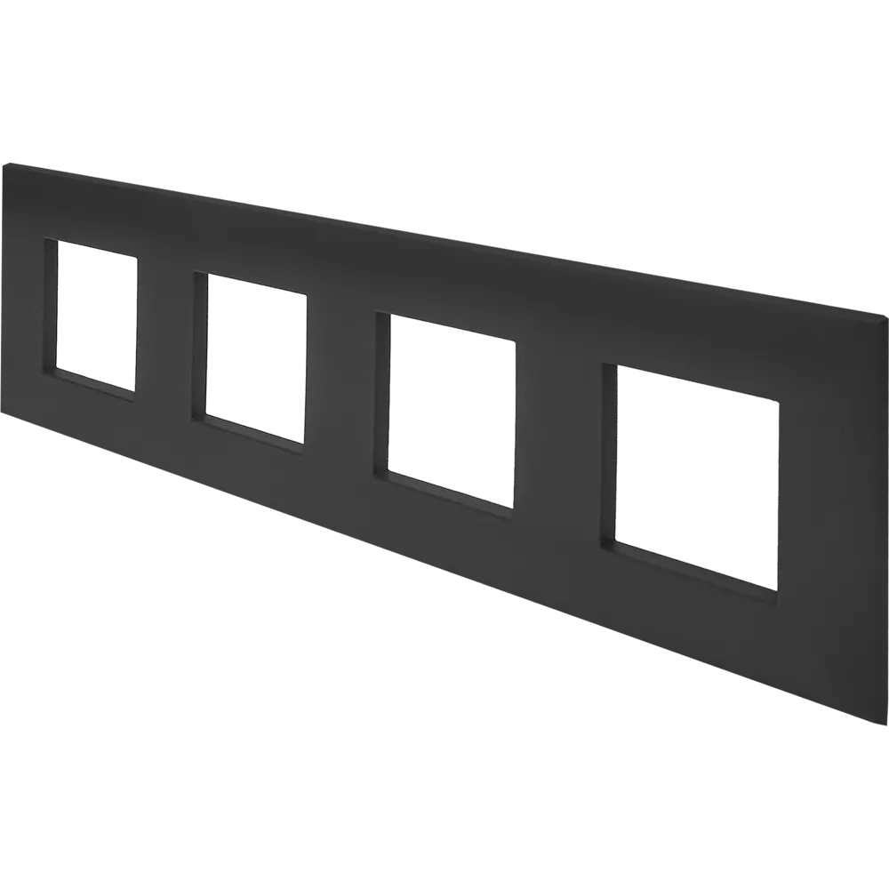 Рамка для розеток и выключателей DKC Avanti 4 поста цвет черный матовый STLM-2179853 - Вид №1