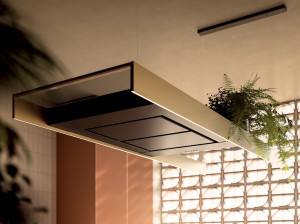 Стальной и стеклянный островной капюшон со встроенным освещением