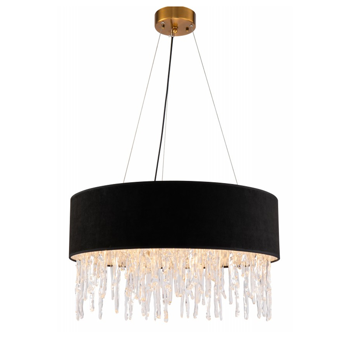 Светильник подвесной на 6 ламп 35х70 см черный Delight Collection KG1102P-6 DELIGHT COLLECTION ДИЗАЙНЕРСКИЕ 00-3883153 Прозрачный;черный  - Вид №1