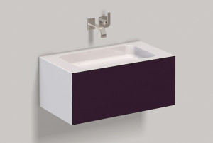 5155512000 Умывальник с тумбой, wp.folio2, белая, лакированная, шелковисто-матовый блеск, баклажан Alape серия FO (Folio)