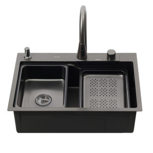 Мойка D6846B+6 MELANA ProfLine 3,0/215 ГРАФИТ врезная прямоугольная MLN-D6846B+6