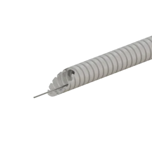 Труба гофрированная Экопласт D16 мм 25 м ПВХ легкая с протяжкой цвет серый