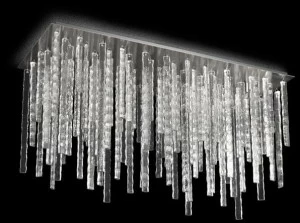 MULTIFORME Прямоугольный потолочный светильник из дутого стекла