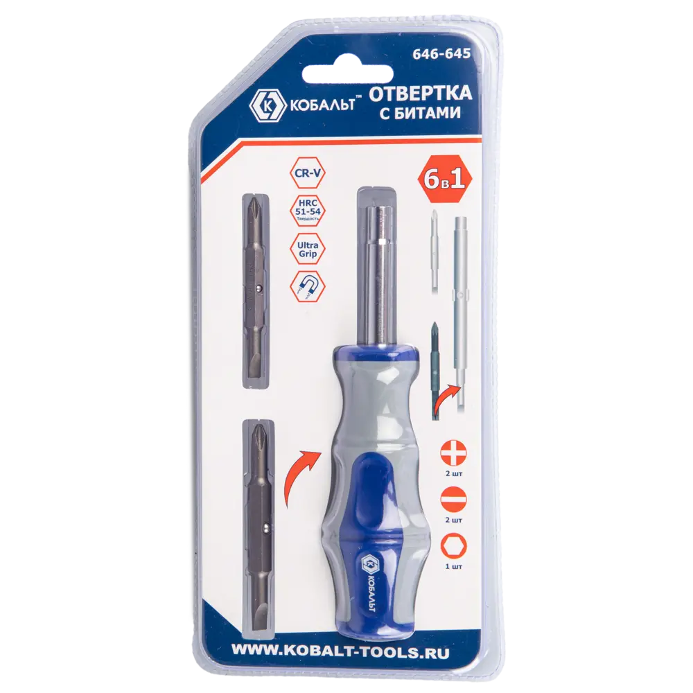 Набор отверток Кобальт с магнитными битами и переходником 89373944 STLM-1394026 - Вид №4