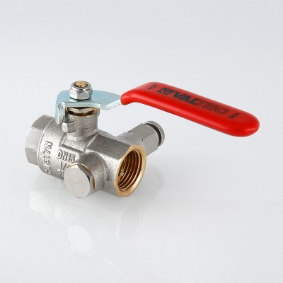 VT.245.N.05 Кран шаровой муфтовый с дренажем и воздухоотводчиком Valtec 3/4"  - Вид №1