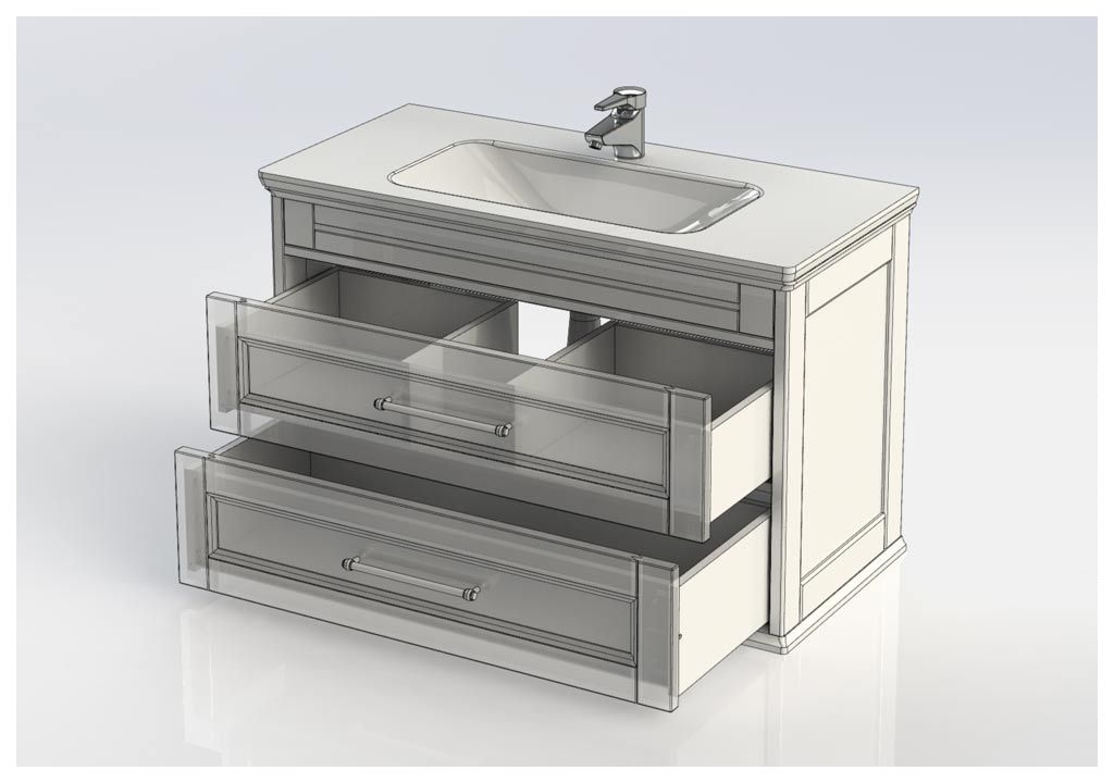 Тумба с раковиной Aquanet Бостон М 100 белый 0020967800197961 - Вид №8
