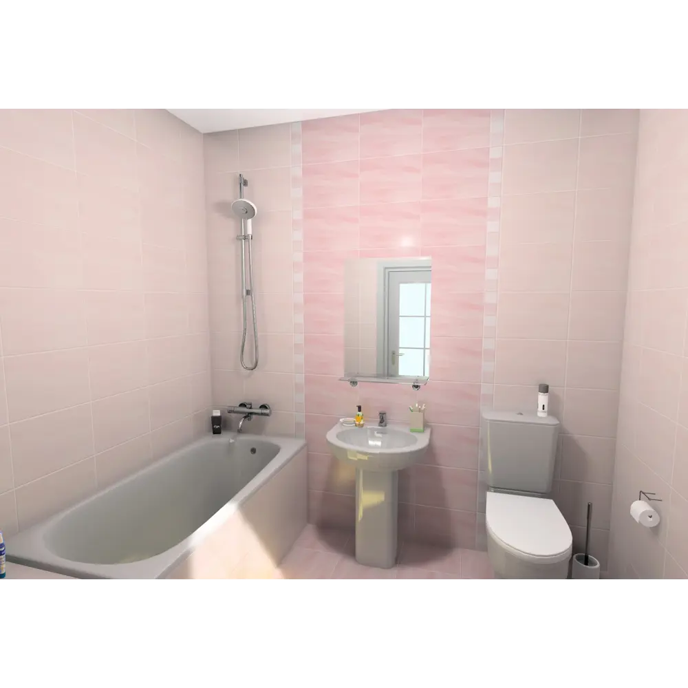 Бордюр «Агата В» 25х6.5 см цвет розовый Santreyd STLM-2003503 - Вид №4