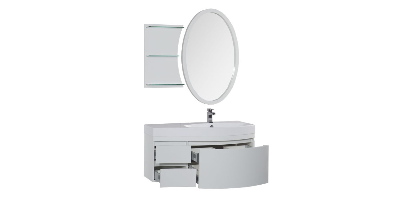 Комплект мебели Aquanet Опера 115 R белый (3 ящика) 00169452 - Вид №2