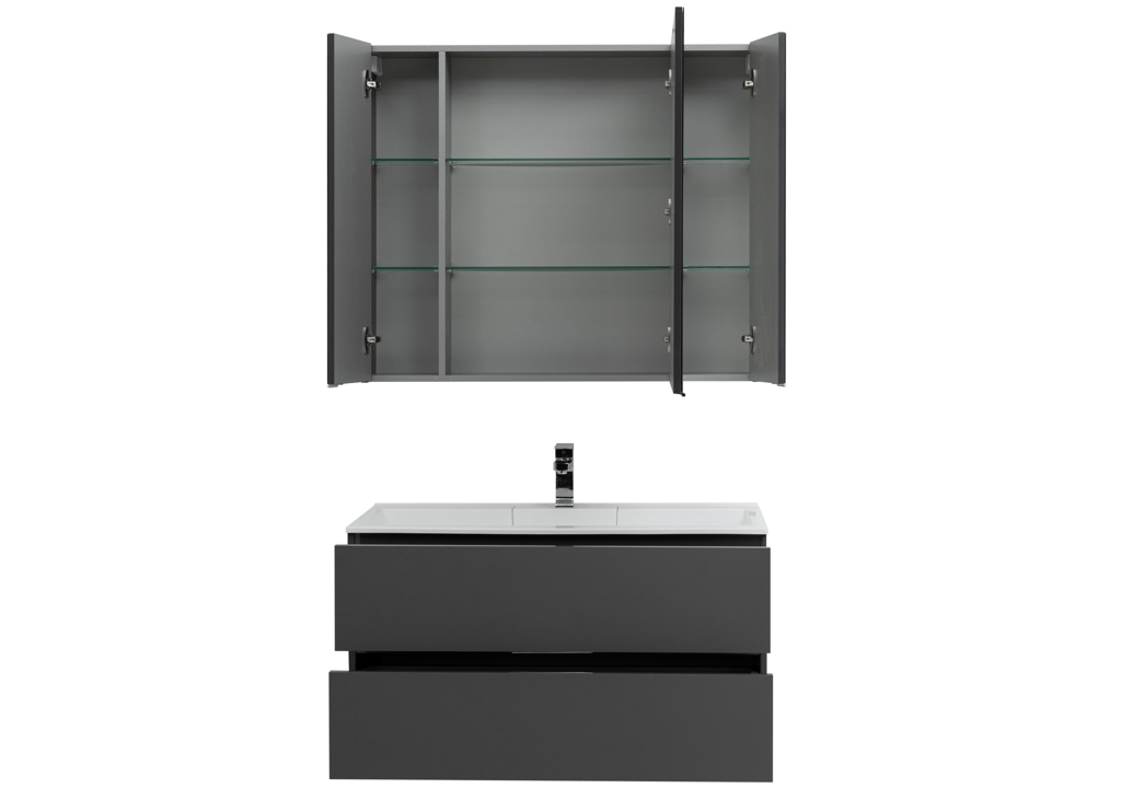 Мебель для ванной Aquanet Алвита 100 серый антрацит 00241397 - Вид №3