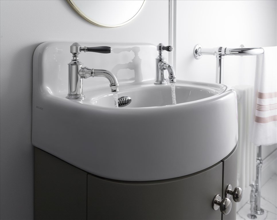 Смеситель однорычажный для раковины, 1 отв, ручка - левер чёрная, хром [ARC12 CHR + ARC66 CHR] Arcade Burlington ARC12 CHR, ARC66 CHR - Вид №2