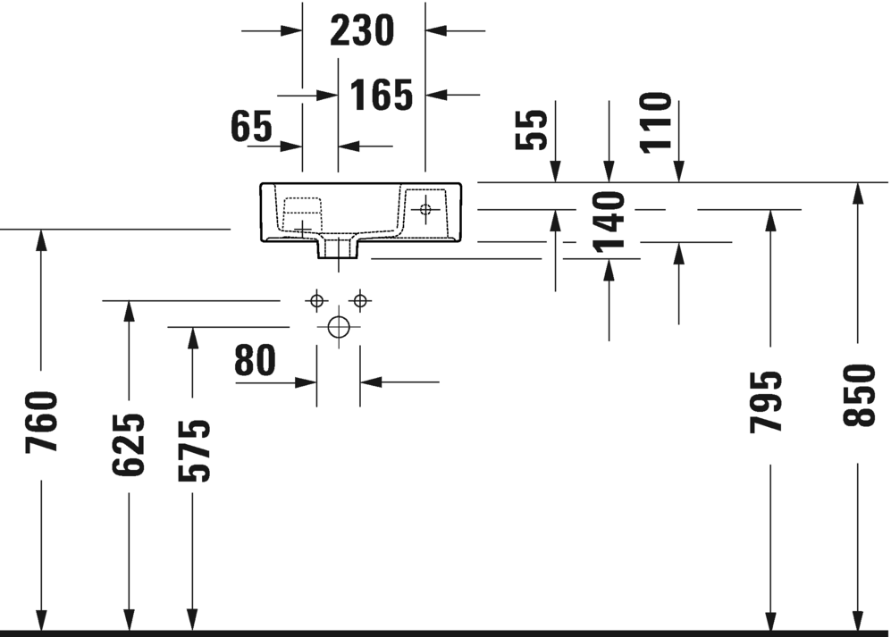 0724380000 Подвесная раковина настенная овальная Duravit Vero Air - Вид №5