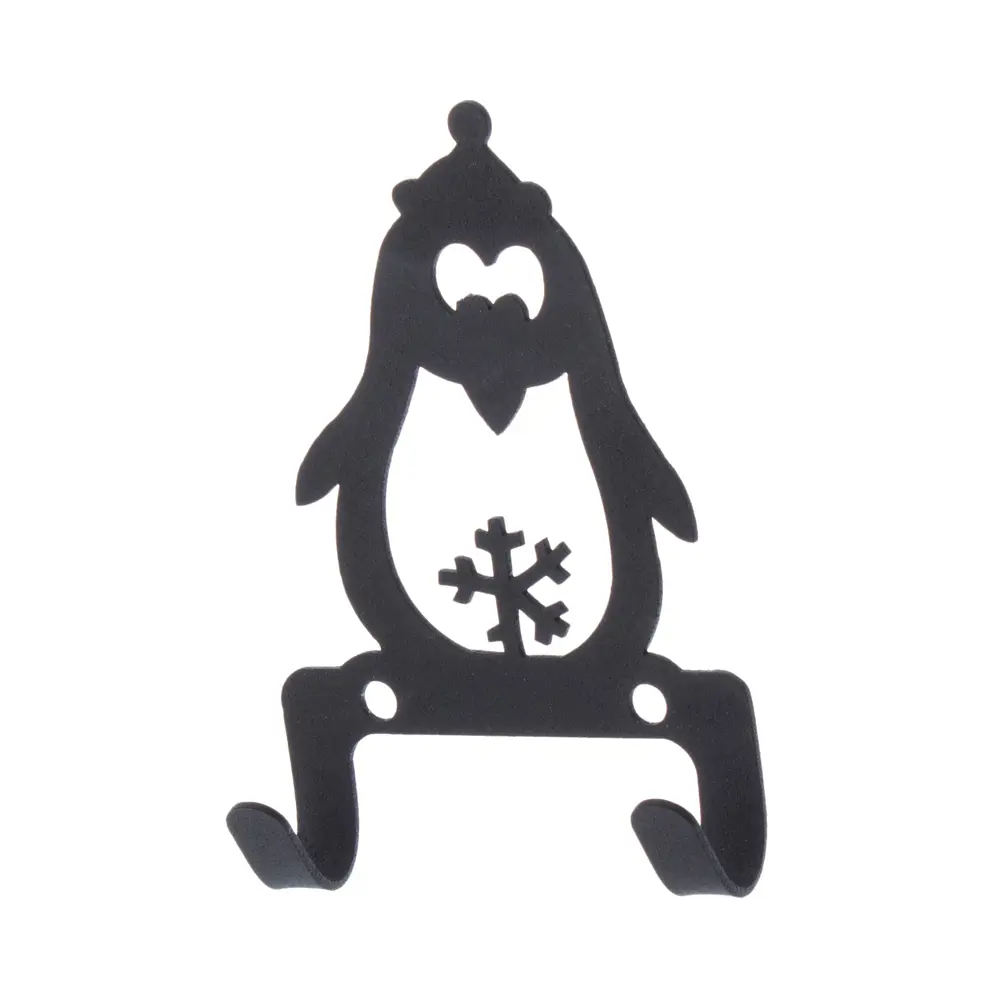 Крючок мебельный двухрожковый DuckandDog «Пингвин» сталь матовый чёрный STLM-2185777