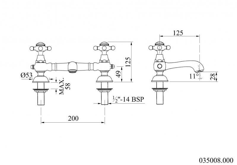 Bronces Mestre Смеситель для мойки с одним отверстием, глянцевый Retro 035008.000.50 - Вид №1