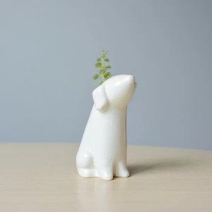 Ваза белая собачка "Бобик" ЭКОЧЕЛОВЕКИ - 00-3871311 Белый