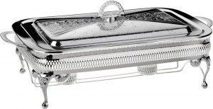 10611731 Queen Anne Мармит прямоугольный с подогревом с крышкой Queen Anne 47х25х19см, сталь, посеребрение Сталь нержавеющая с посеребрением, стекло