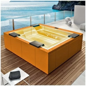 Бассейн Gruppo Treesse Zen PRO-V202P-O прямоугольный spa с гидромассажем аэромассажем хромотерапией встроенный оранжевый