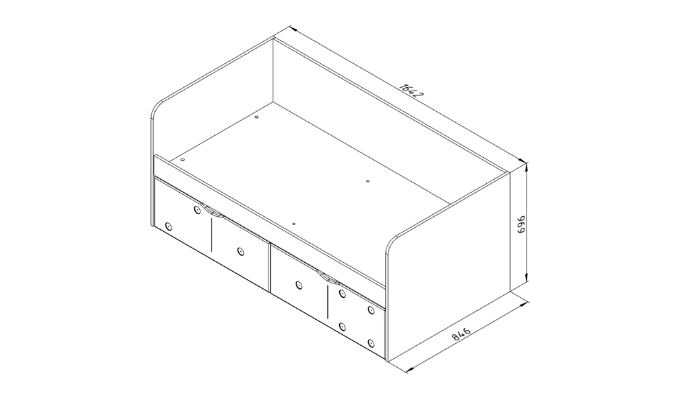Детский диван-кровать с 2 ящиками "Продленка" МАНДАРИН ПРОДЛЕНКА 178744 Белый;черный Santreyd  - Вид №8