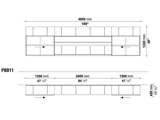 Оборудованная стена с ТВ-стойкой B&B Italia PAB ARCH-00029458 - Вид №26
