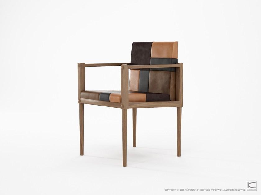 KARPENTER Мягкое кожаное кресло с подлокотниками Katchwork sun-id-1459147 - Вид №3