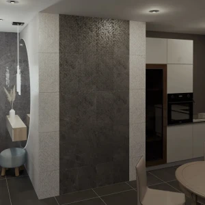 Вставка декоративная настенная Axima Фудзи 60x30 см матовая цвет антрацит