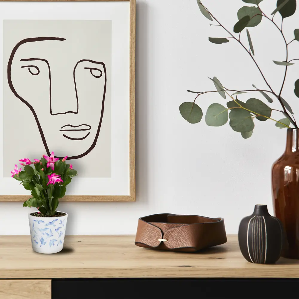 Горшок цветочный Ingreen Easy Grow ø12 h11 см v0.75 л пластик белый/синий Фиджи декор STLM-2165342 - Вид №2