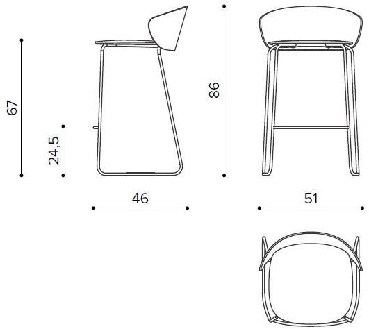 True Design Высокий штабелируемый табурет из стали и салазок Not wood Nt7505 - Вид №7